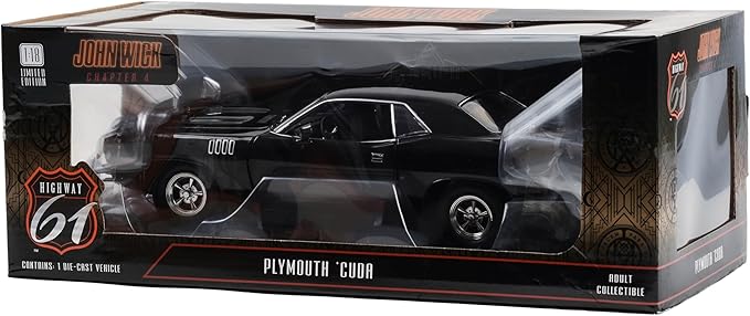 1:18 HIGHWAY61 PLYMOUTH Cuda Coupe 1971 John Wick Chapter 4 Movie 2023