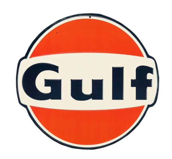 Gulf Oil Embossed Metal Sign