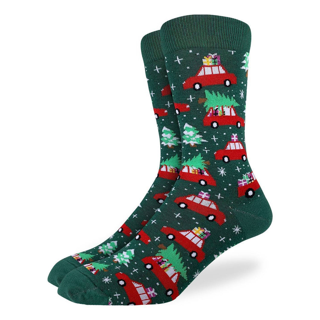 Cars and Christmas Trees Socks