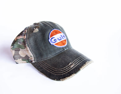 Vintage Camouflage Gulf Distressed Trucker Hat