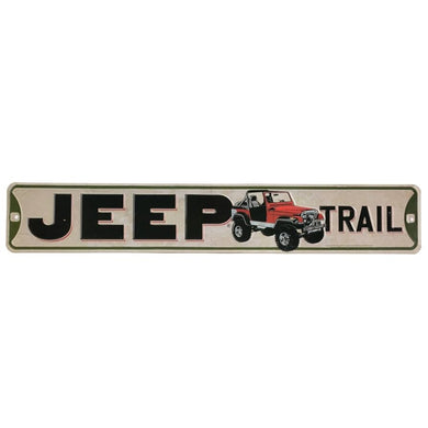 Jeep Trail Embossed Metal Sign