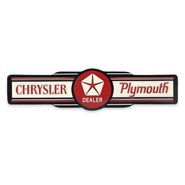 Plymouth & Chrysler Dealer Embossed Metal Sign