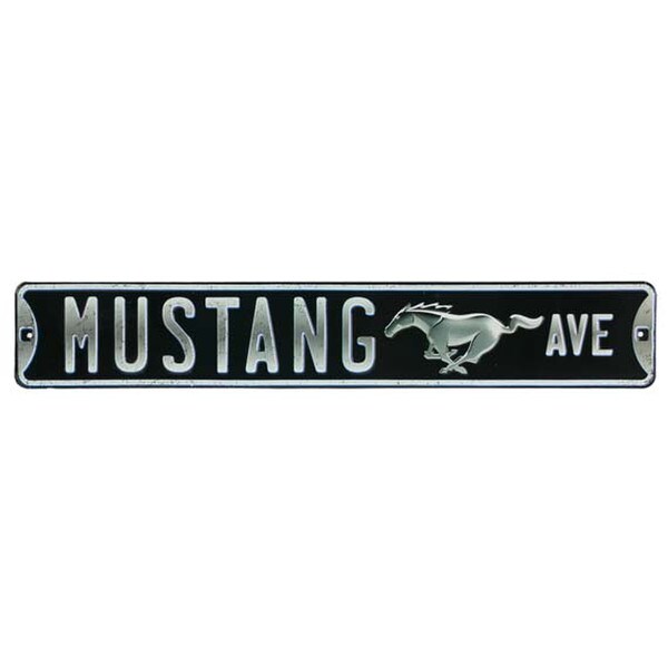Ford Mustang Ave Embossed Metal Street Sign