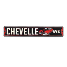 "Chevelle Ave." Embossed Metal Street Sign