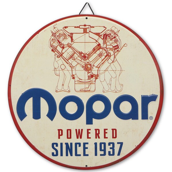 MOPAR Powered Embossed Metal Sign