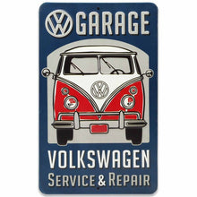 VW Garage Service Small Embossed Metal Sign