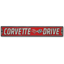"Corvette Drive" Large Embossed Metal Street Sign