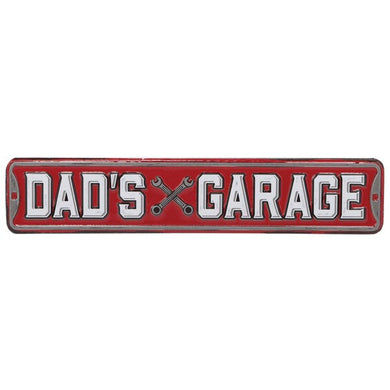 Dad's Garage Small Embossed Metal Magnet