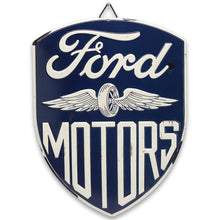 "Ford Motors" Shield Embossed Metal Sign