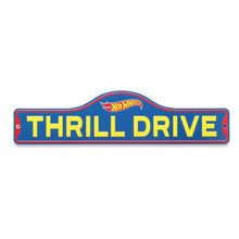 "Hot Wheels Thrill Drive" Embossed Metal Street Sign