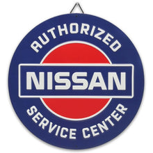 "Authorized Nissan Service" Round Embossed Metal Sign