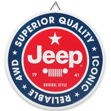 Jeep "Superior Quality" Round Embossed Metal Sign