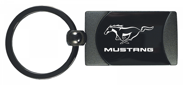 Mustang 2-Tone Rectangular Keychain