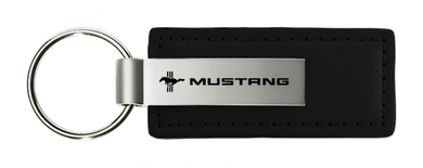Mustang Tri-Bar Leather Keychain