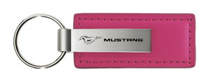 Mustang Leather Keychain, Pink