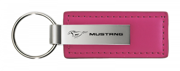 Mustang Leather Keychain, Pink