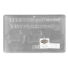 "But You Can Buy Cars" Small Embossed Metal Sign