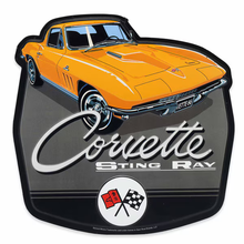 Corvette Sting Ray Embossed Metal Sign