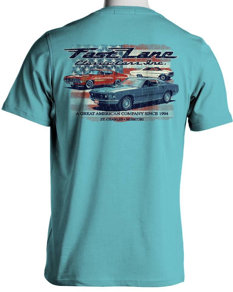 Fast Lane Classic Cars Stars and Stripes Ford T Shirt