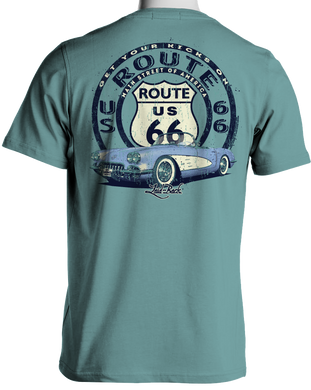1960 Corvette Route 66 Short Sleeve Men's T-Shirt Vintage Style