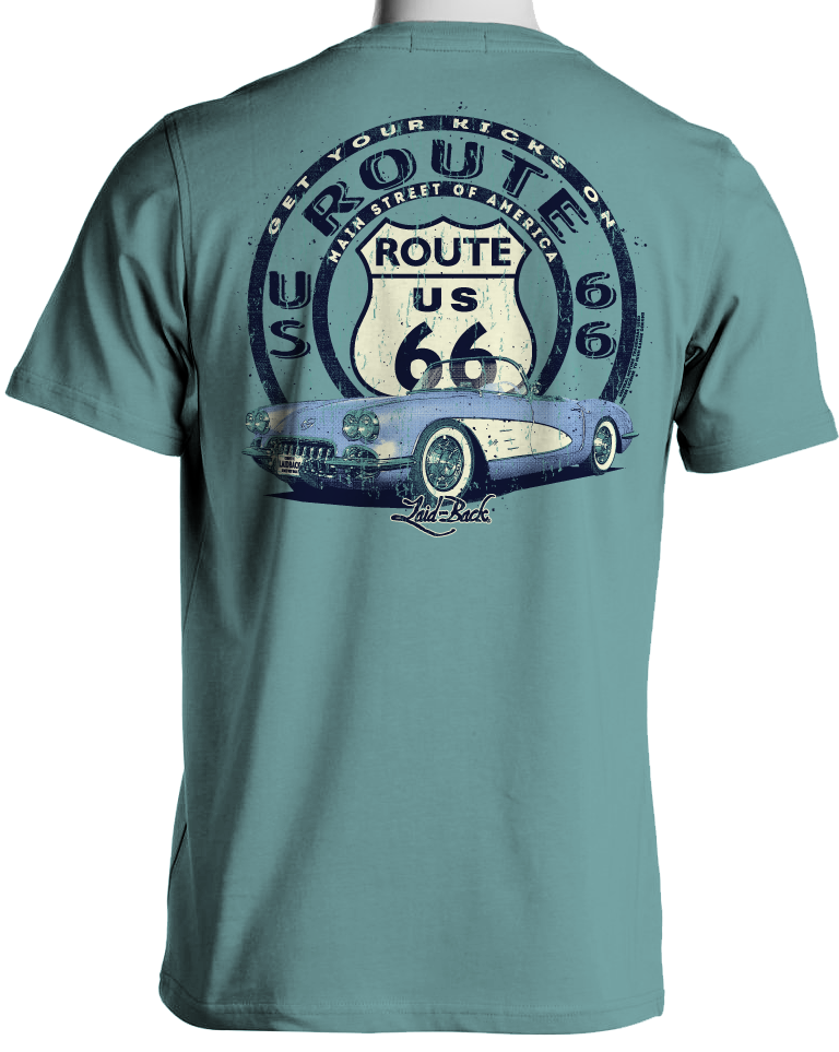 1960 Corvette Route 66 Short Sleeve Men's T-Shirt Vintage Style