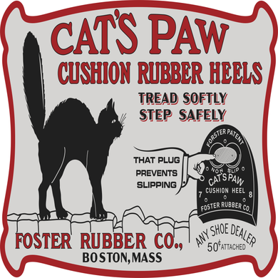 Cat's Paw Rubber Vintage Style Sign
