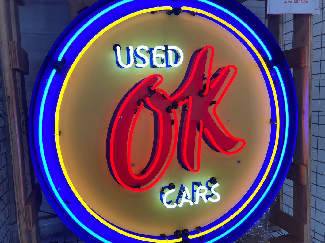 OK Used Cars Neon Sign