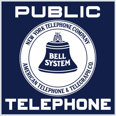 Bell System Public Telephone Vintage Style Sign