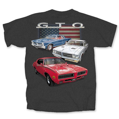 Pontiac 3 GTOs with Flag T-Shirt